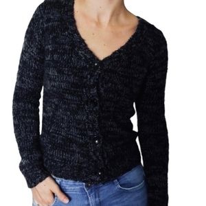 Urban Outfitters Black Cardigan BDG Black & Grey V-neck Knit Sweater Size XS
